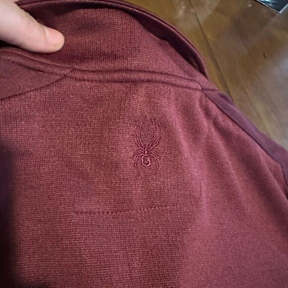 Spyder Mens Maroon 1/4 Zip Pullover Thermal wicking Sweater Shirt New Size M - Picture 10 of 12